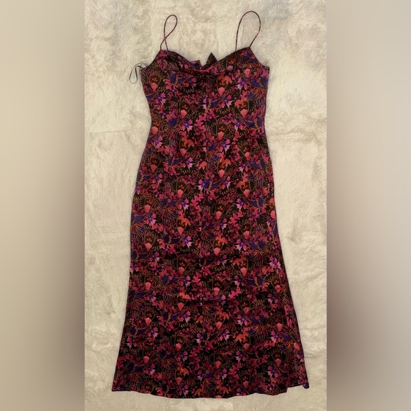 NWOT SALONI Penelope Silk Floral Midi Tank Dress sz 6 - Picture 4 of 5
